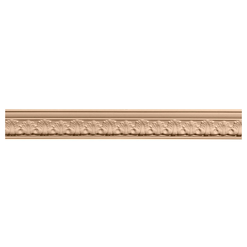 Acanthus Leaf Carved Alder Wood Crown Moulding, 94.5 in