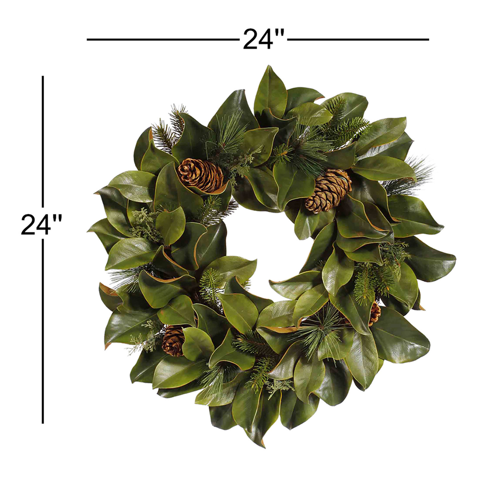 24'' Faux Magnolia Polyester Wreath