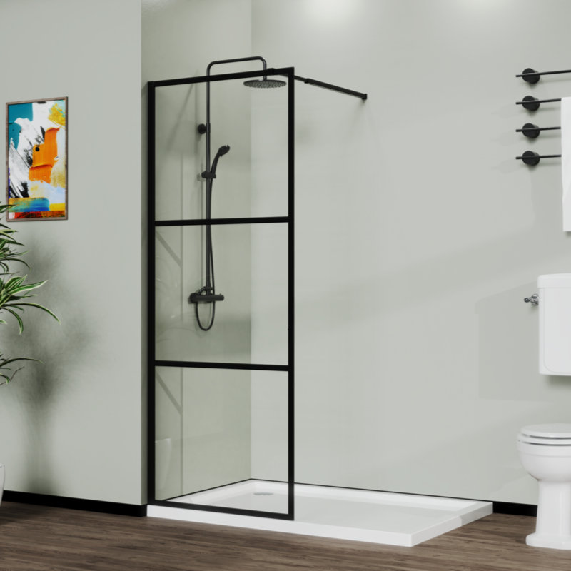 Shower Screen Door Walk-In Wet-Room,3-Panel Style