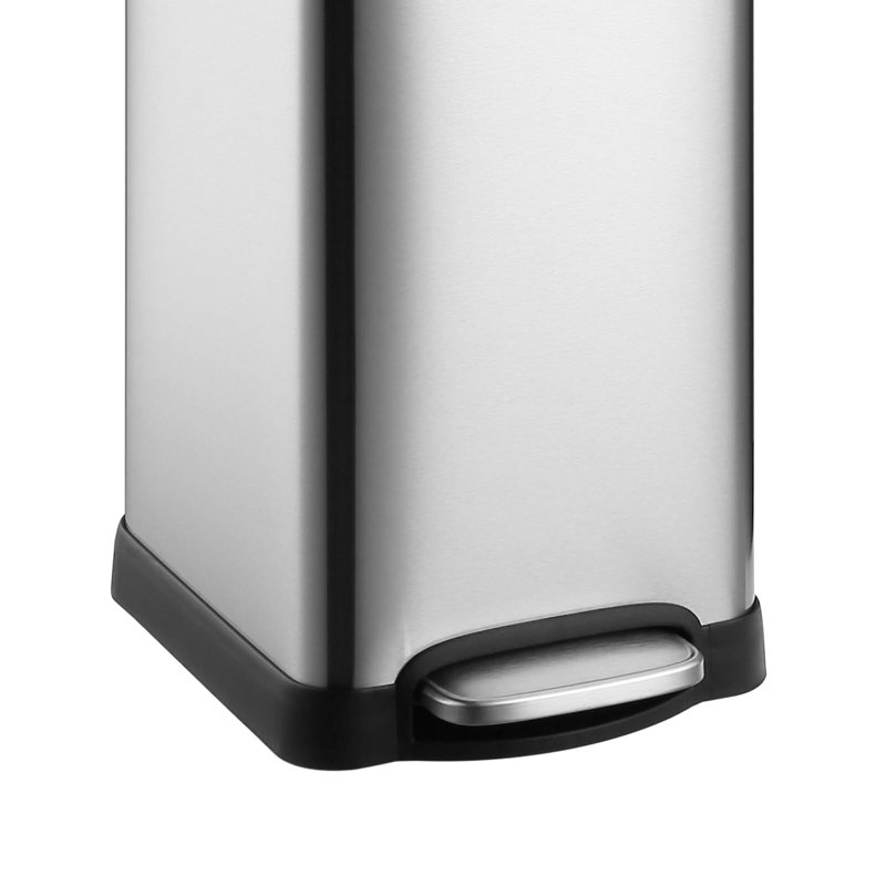 Poubelle de salle de bain 8 gallons, poubelle à pédale carrée 30 litres en acier inoxydable avec couvercle à fermeture douce pour la cuisine, avec seau intérieur amovible
