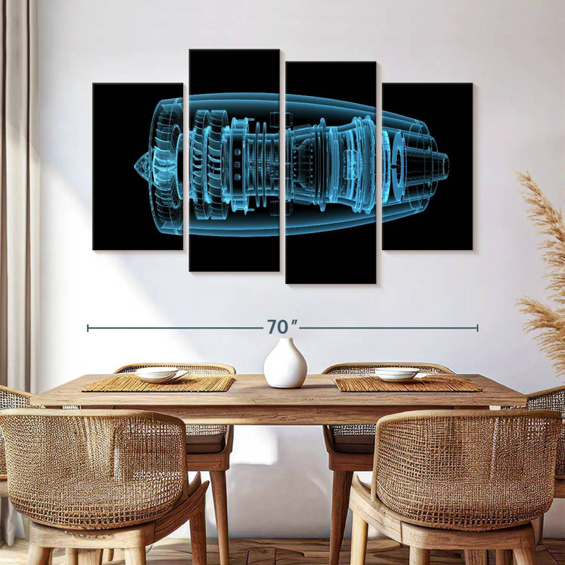 Airplane Engine Structure, 42" H x 68" W