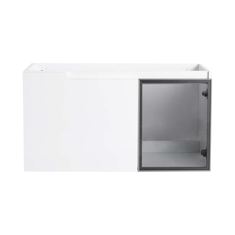 Meuble-lavabo mural avec portes à fermeture en douceur et demi-porte, 35"