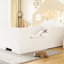 Lit blanc en forme d'ours pour 3 à 6 ans, matériau en bois de pin, profil bas, culture autoformée à 6 ans, structure de plancher, autonomie de conception debout, assemblage simple-1101902823-1101902841