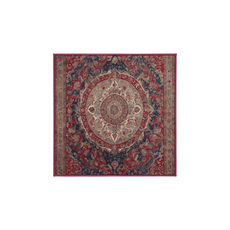 Machine Washable Brown Area Rug, Square 8'