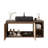 35.84" Single Bathroom Vanity with Stone Top, Brown Wood, Black Vessel
