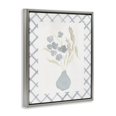 Cadre flottant bleu discret Anna Bouquet, design par Lucille Price