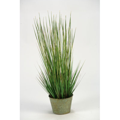 Faux Plant in Metal Planter