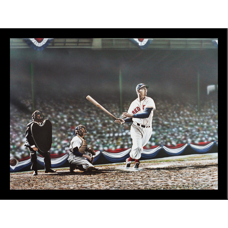 «Ted Williams Swing», reproduction d'art par Darryl Vlasak, souvenirs encadrés, H 18 po x l 24 po x P 1 po
