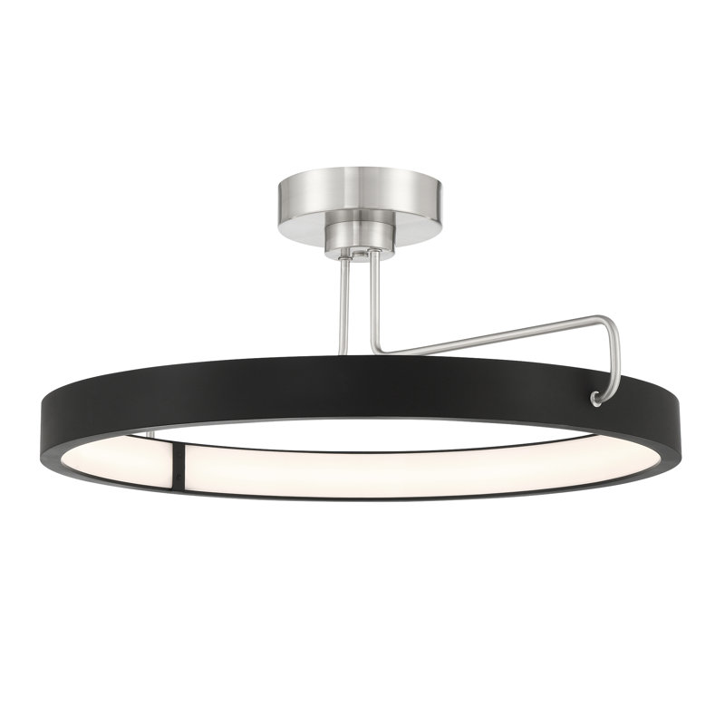1 - Light LED Pendant, Satin Nickel