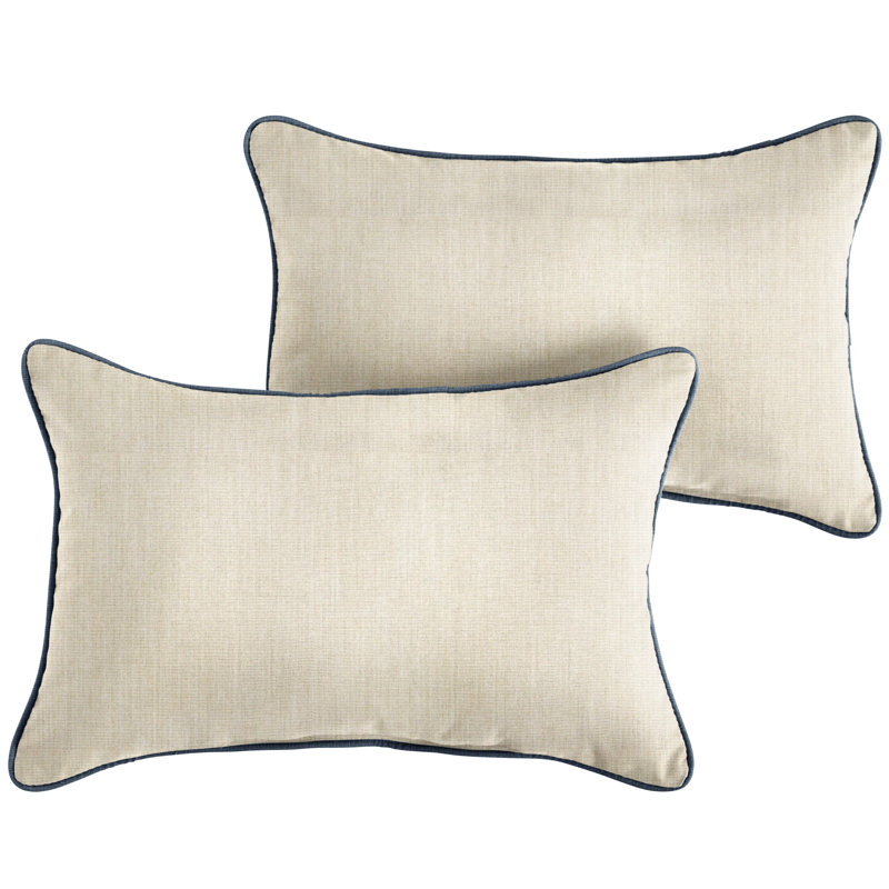 Sunbrella® Outdoor Reversible Throw Pillow, Blue/Pumice, 16" x 26"