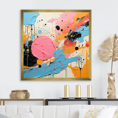 Bleu et rose abstrait Pop Fusion IV - Art mural Pop