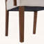 Chaise de salle à manger rembourrée avec accoudoirs, tissu beige et structure en bois d'hévéa noyer, ensemble de 2-655643823