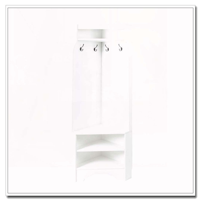 Arbre d'entrée minimaliste avec banc à chaussures Minimalist, White