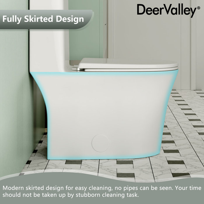 WOODBRIDGEE One Piece Toilet With Soft Closing Seat, Chair Height, 1.28 GPF Dual, Water Sensed, 1000 Gram Map Flushing Score Toilet With Mattle