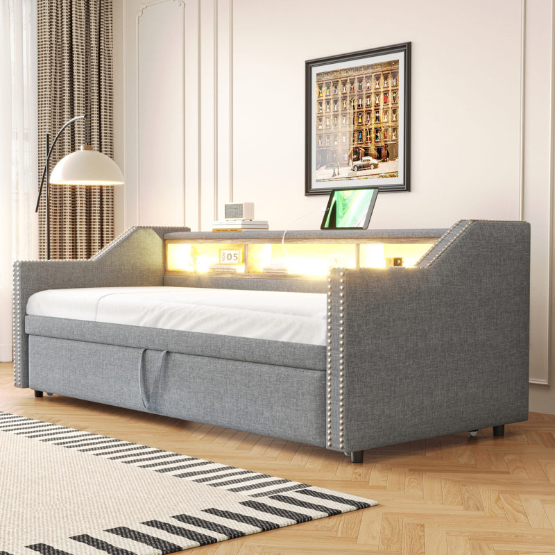 Buker Upholstered Daybed, Grey
