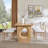 5 Piece Dining Table Set, Kitchen Table &Chairs Set with Rectangel Table and 4 Bouclé Chairs, Dinner Table with Sculptural Cutouts Base for Dining Room-1013424583