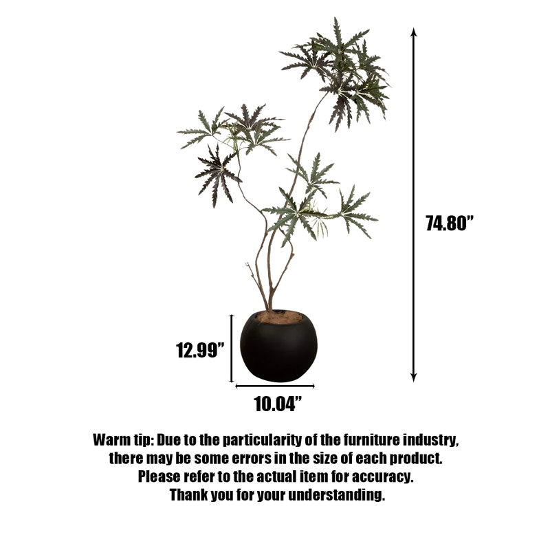 Simulation de bois de paon Wabi-Sabi, Noir, H 74,8 po x l 10,04 po x P 10,04 po