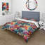 Ensemble de housse de couette Vibrant Blue Flower Garden Elegance I-1412870835