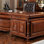 Bureau 125,98 po style américain brun sculpté