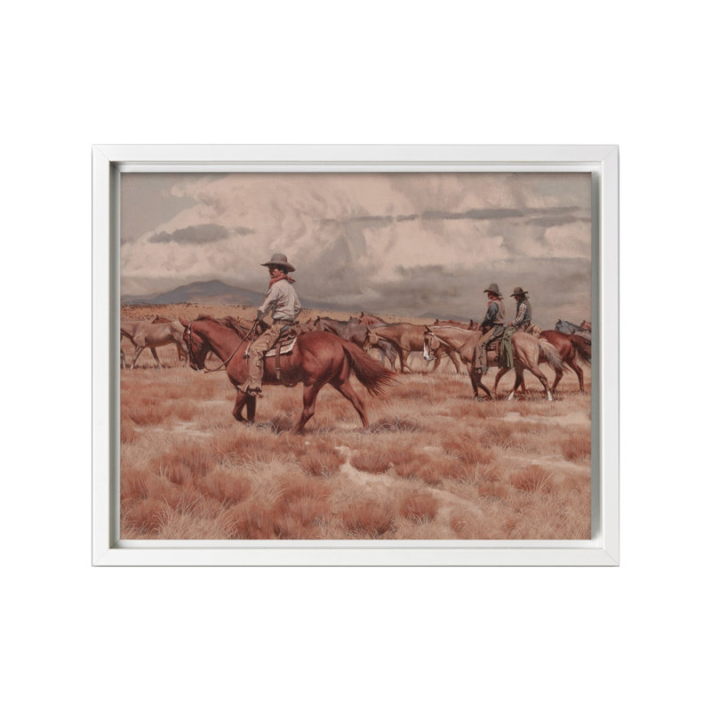 Frank McCarthy - Avec le Remuda, 12"H x 16"W, Canvas, White Framed
