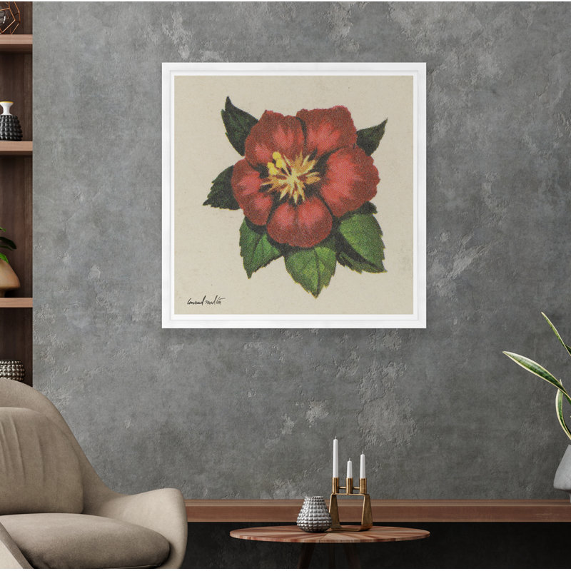 Fleur rouge - reproduction de cadre photo, Blanc