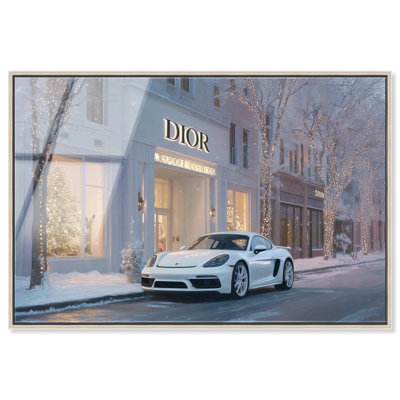 «Wonderful Winter Store», impression sur toile encadrée par Art Remedy, cadre argenté, 54 x 36