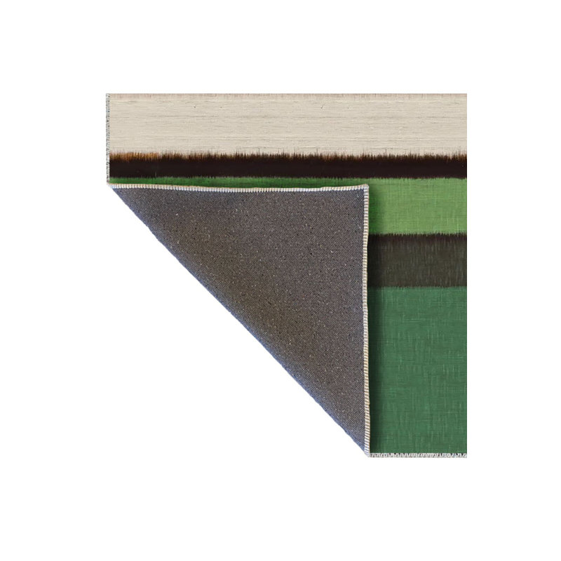 Tapis vert lavable à motif tissé vert, Sous-tapis rectangulaire 2 pi 4 po x 3 pi 11 po