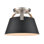 Plafonnier semi-encastré 1 lumière de 9,5 po de large Jepson - Noir mat