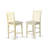 Vernon Counter Height Stool - Linen Fabric Pub Height Wooden Chairs, Set of 2, Buttermilk Finish-379914505