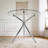 Dining Table with chrome metal leg and tempered glass-1180482329