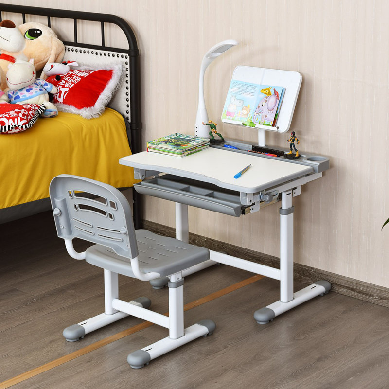 Sheehan 66cm Writing Desk Chair Set, Grey