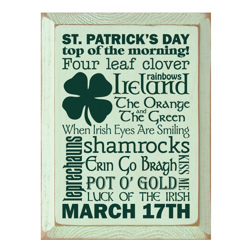" 'St. Patrick's Day Wordle' Textual Art Plaque " Winston Porter