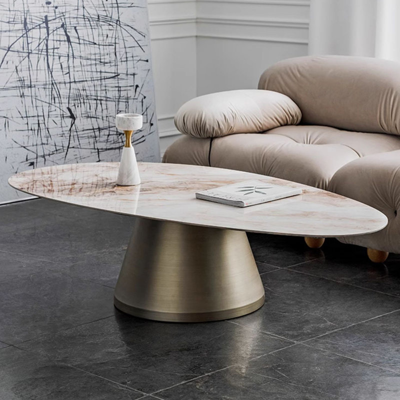 Simple creative rock plate coffee table