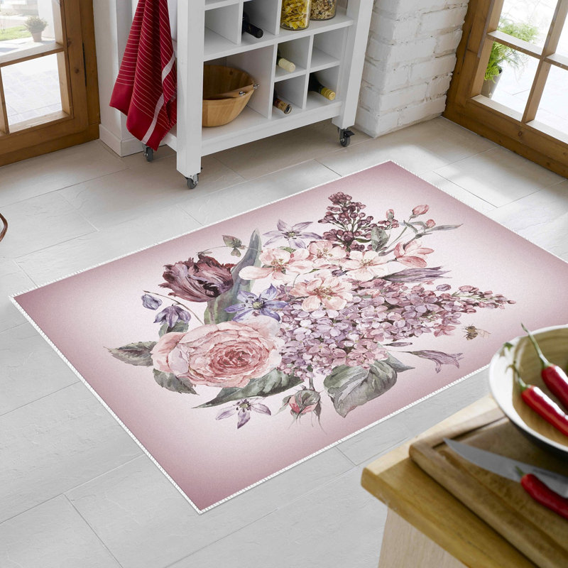 Premium Hall Carpet, 100% Polyamide, 31.5 x 59.1 inches | 850 g/m², 0.08 in Pile Height | Non-Slip Underside, Machine Washable at 86°F | Easy-Clean Fabric, Stylish Powder Color | Ideal for Entryways & Living Spaces