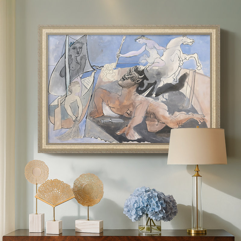 Composition with Minotaur, 1936 - Pablo Picasso - Toile encadrée sur mesure, Feuille de champagne en relief, Non, 30 x 44