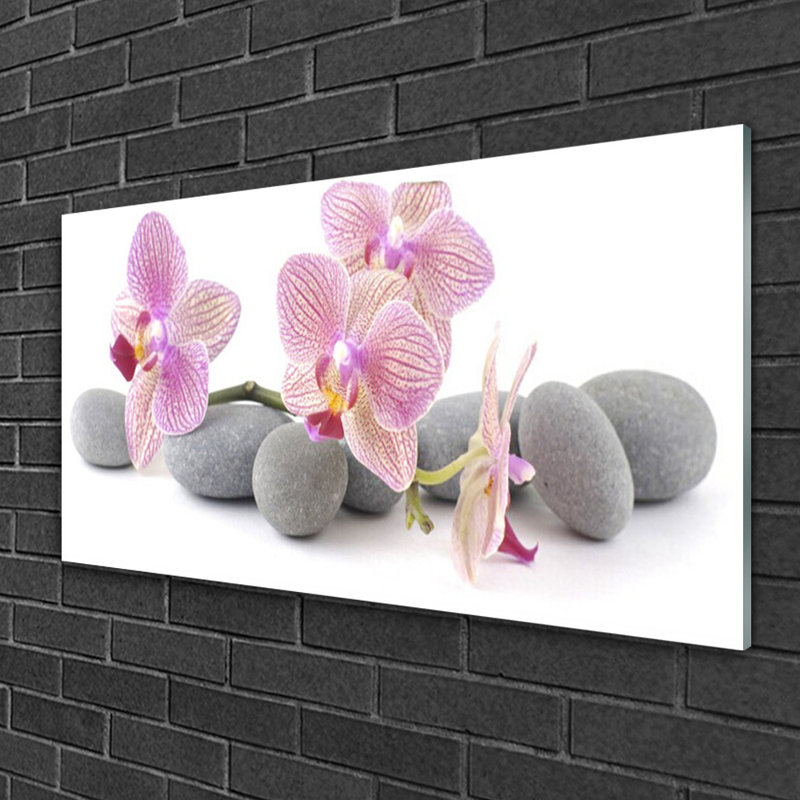 Floral Tree Stones - No Frame Print on Glass