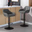 Akber Swivel Upholstered Adjustable Height Counter Stool with Metal Frame-1260733220