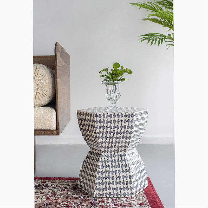 Table de bout hexagonale, table d'appoint d'appoint