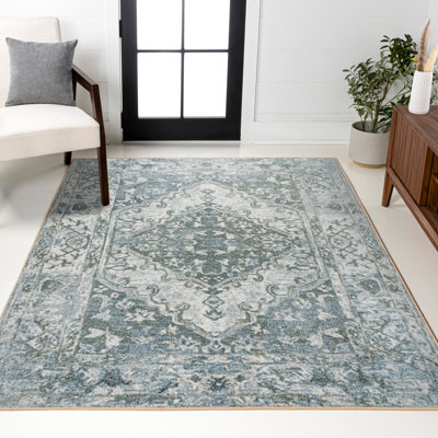 Tapis gris clair / bleu Pavel