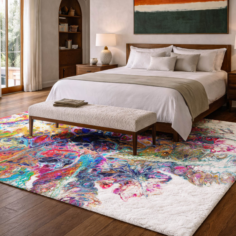 Premium Machine Washable Dream Shag ADS46 Abstract Rug, 10' x 14'