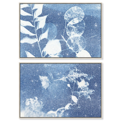 Faded Poetry Set Floral & Botanical Canvas Print by Oliver Gal, Black Frame, 15 x 10
