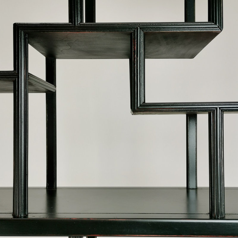 Bibliothèque en bois massif Russel H 76 "x l 40", Noir