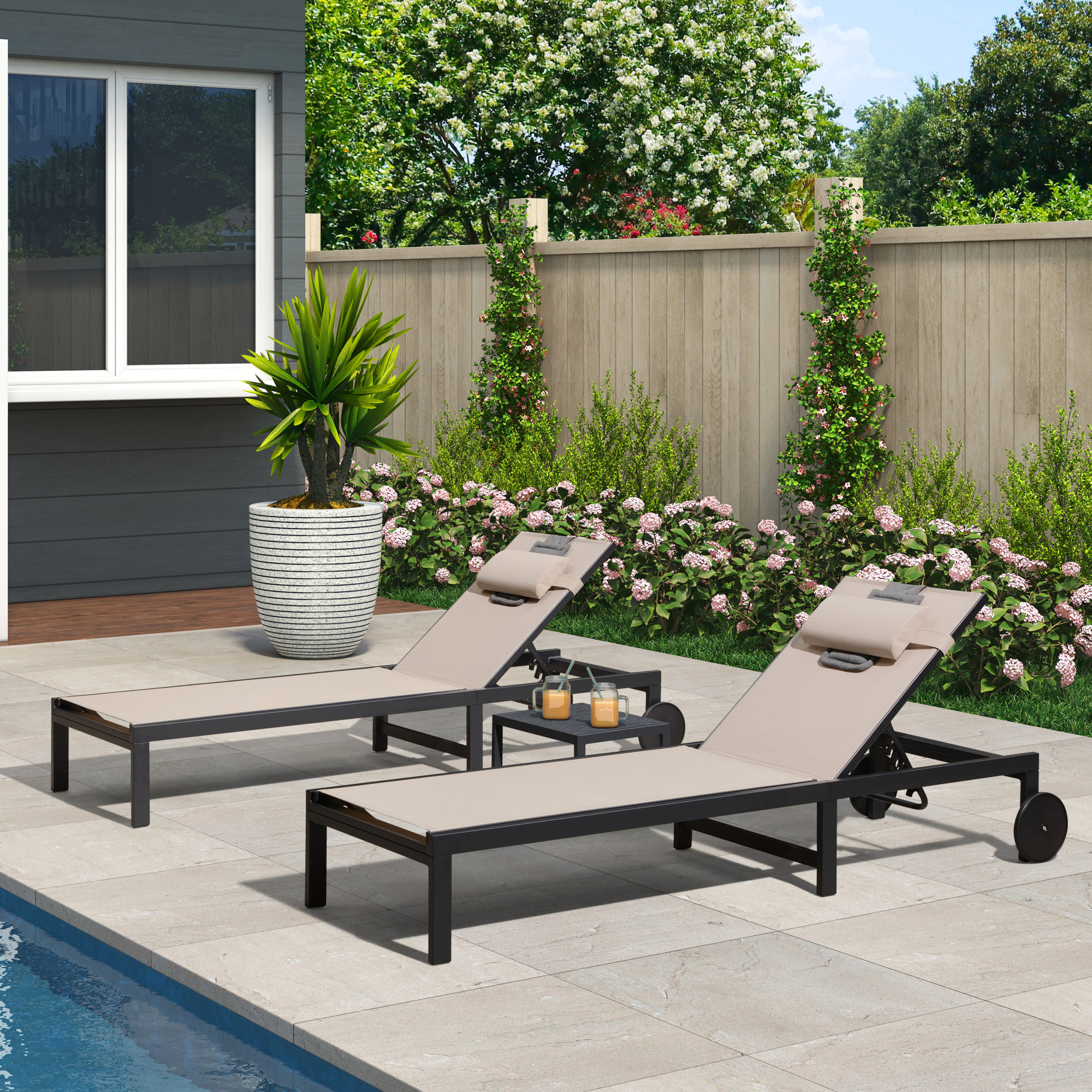 Purple Leaf 76.77'' Long Face Down Chaise Lounge & Reviews Wayfair