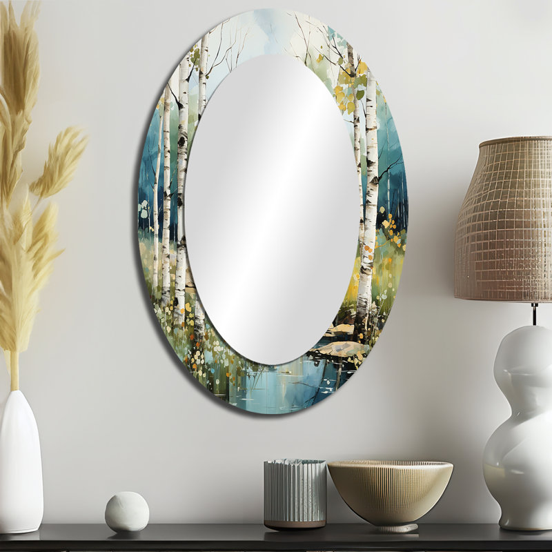 Miroir mural Birch Woods Whispering Winds X, 36 po x 24 po