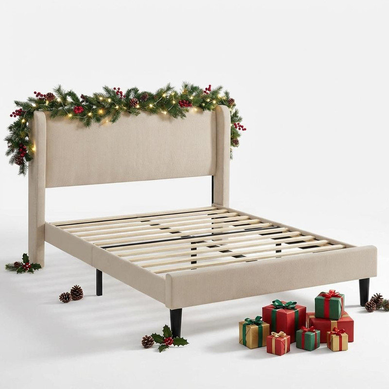 Bed, Beige, Full