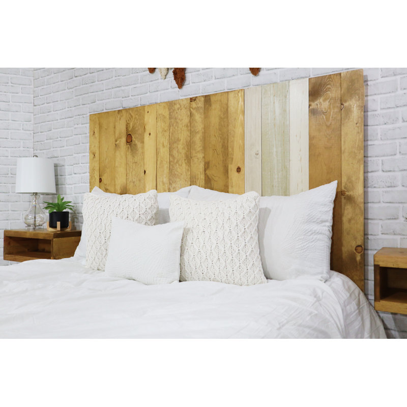 Queen Size Multicolored Solid Wood Floating Panel Headboard
