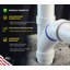 6 pièces x 6 po x 4 po PVC 2 pièces WY & Hub coude réducteur à coude 45 ° 1/8, drain en PVC blanc, (paquet de 5)