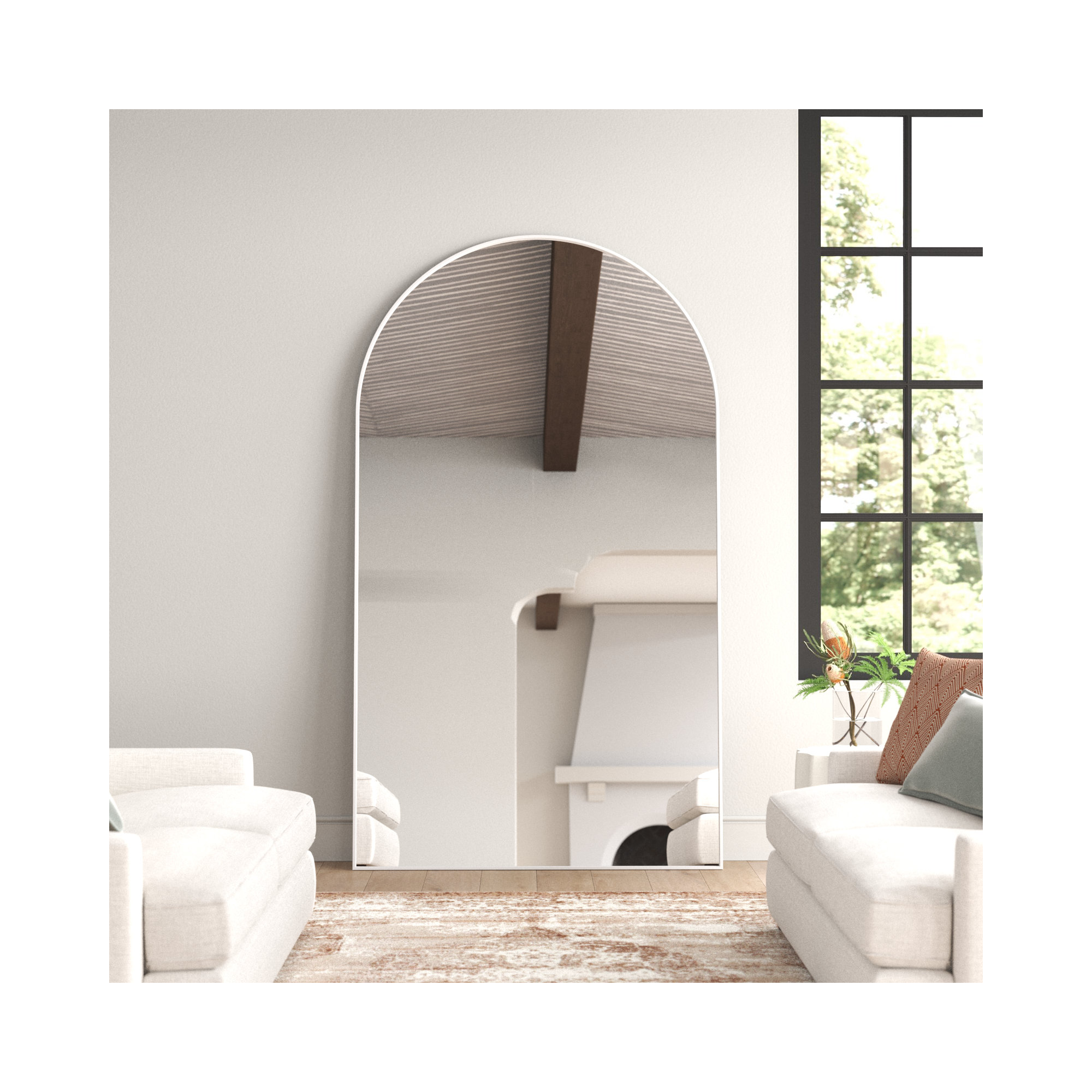 Kira Metal Mirror, 83" x 48", White