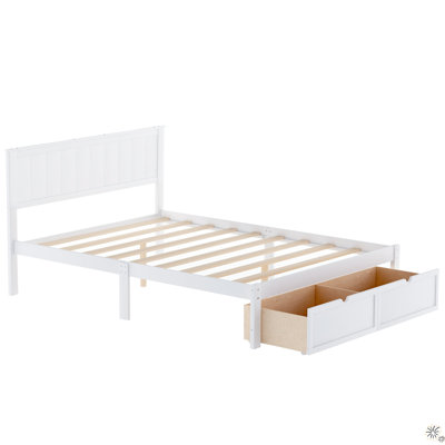 Lit plateforme avec rangement en bois massif Buschwick