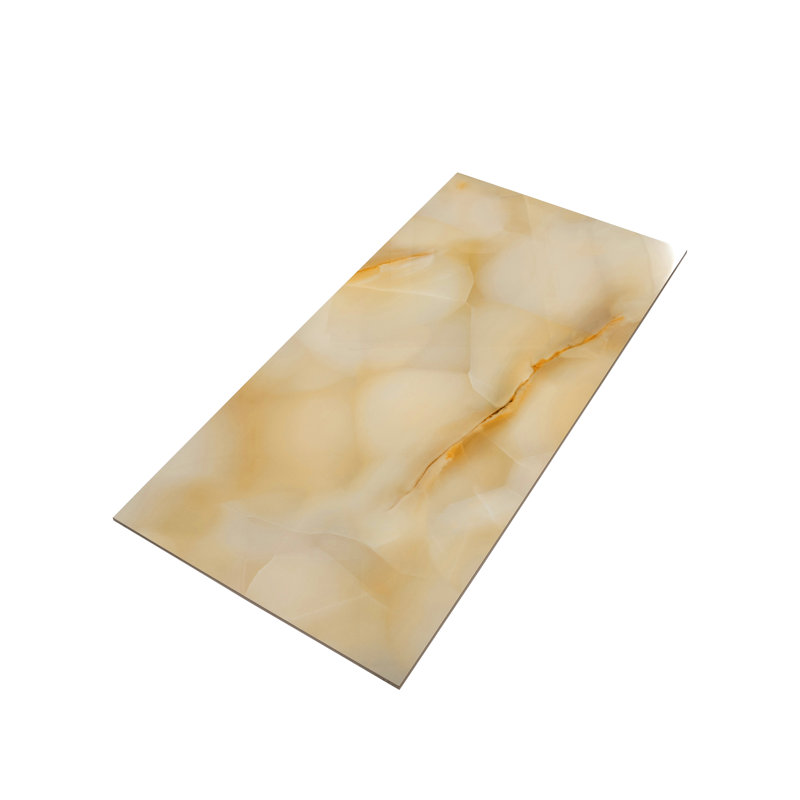 Carreau de mur et de sol en onyx en porcelaine grand format Splendor 24x48 Miele (15,5 pieds carrés / caisse) - paquet de 2